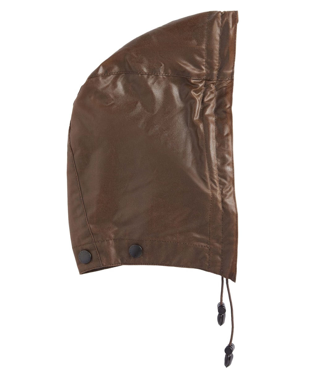 Barbour Waxed Cotton Hood (Tartan Lining) - Bark