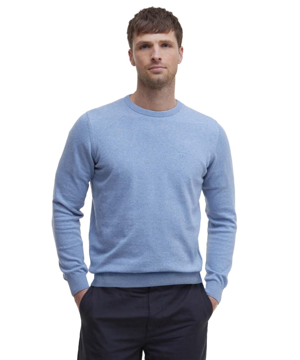 Men's Barbour Pima Cotton Crew Neck Sweater - Dark Chambray