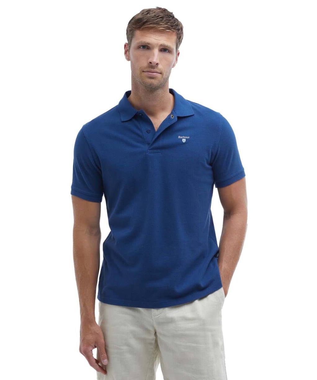 Men's Barbour Sports Polo 215G - Deep Blue
