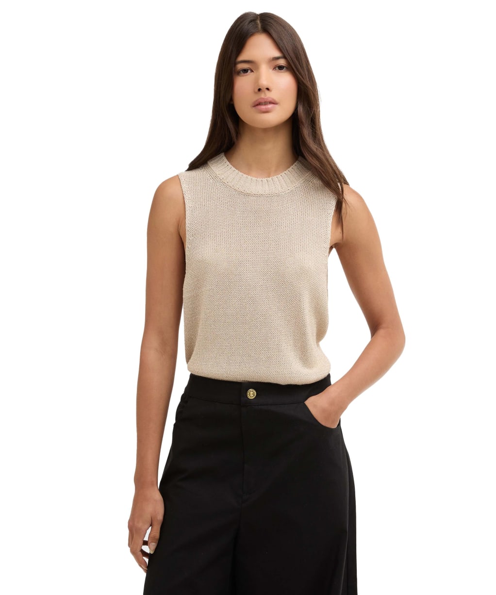 Women's Barbour International Valencia Knitted Vest - Ecru