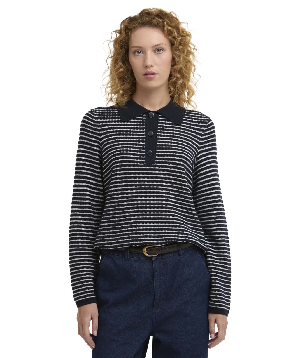 Women's Barbour Inez Knitted Jumper - Dark Navy Stripe