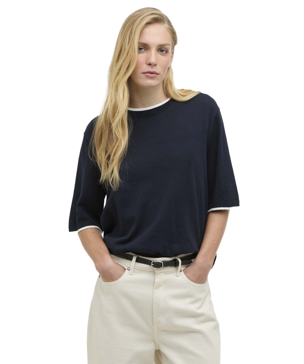 Women's Barbour Verona Knitted Jumper - Dark Navy / Cloud