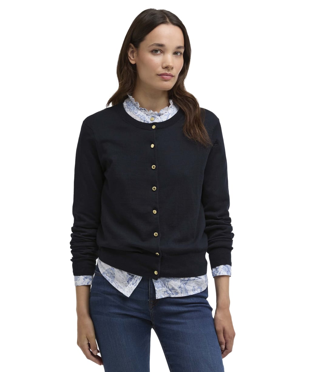 Women's Barbour Wisteria Knitted Cardigan - Navy