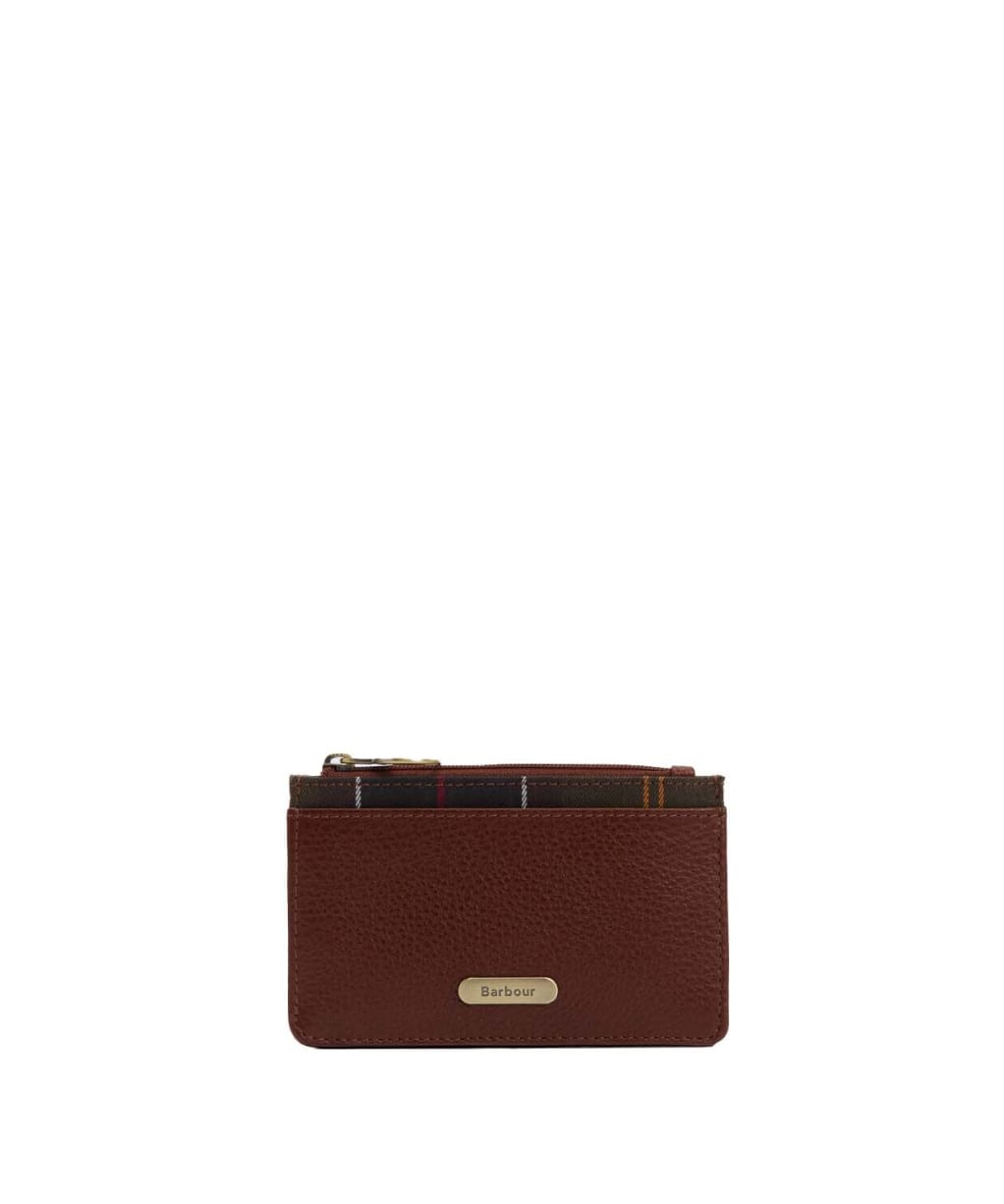 Women's Barbour Alder Leather Card Holder - Brown / Classic