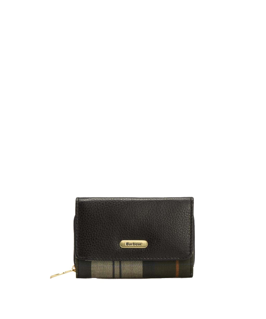 Women's Barbour Rosa Leather French Purse - Black / Ancient 