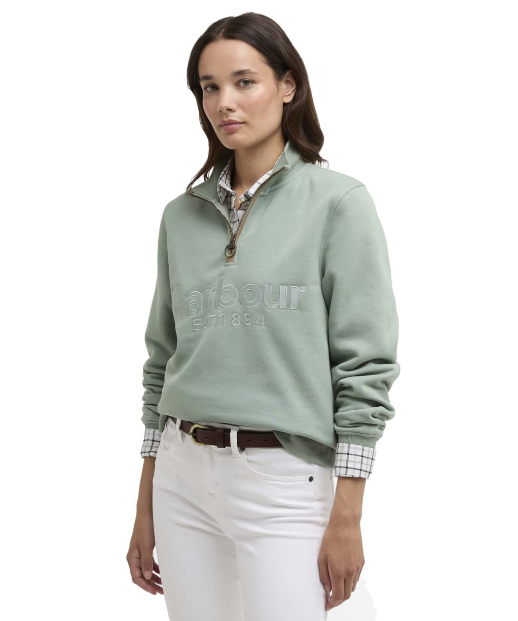 Women's Barbour Cynthia Half Zip Sweatshirt - Blue Sage