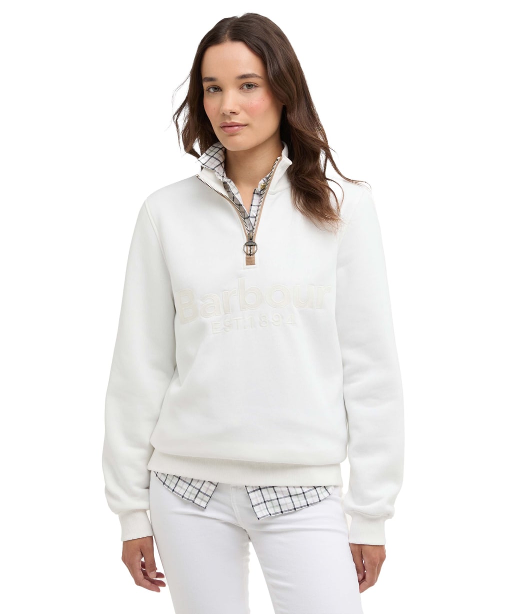 Women's Barbour Cynthia Half Zip Sweatshirt - Cloud