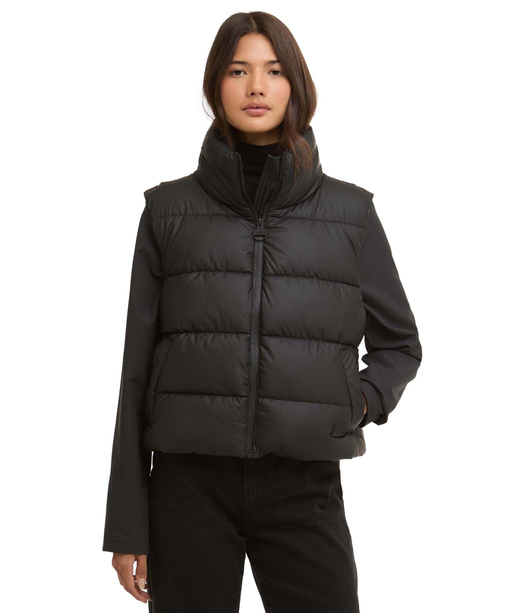 Women's Barbour International Phoenix Quilted Sweat - Black