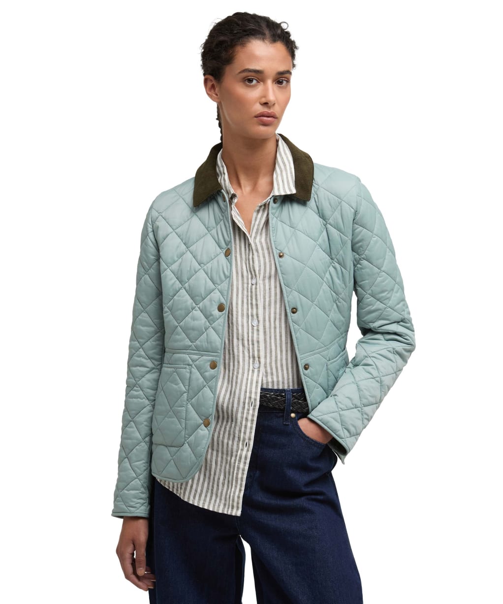 Women's Barbour Deveron Quilted Jacket - BLUE SAGE/OLIVE