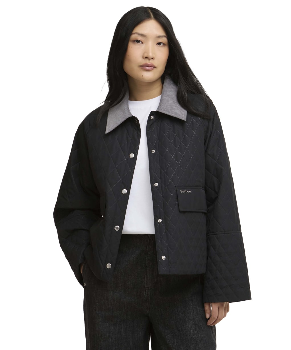 Women's Barbour Kirby Quilted Jacket - Black / Dress