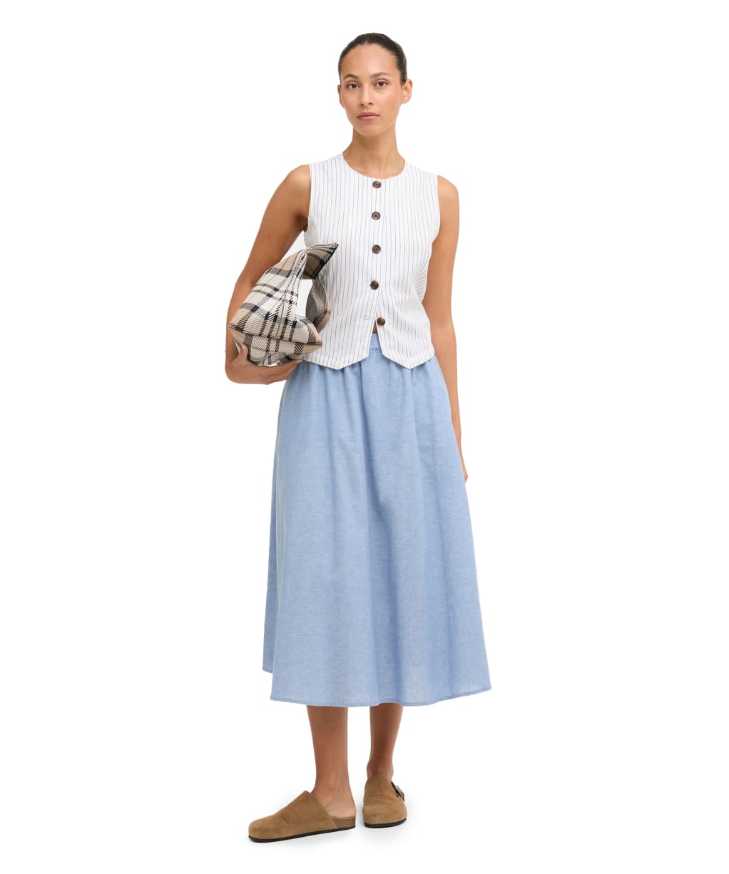 Women's Barbour Sutton Midi Skirt - Light Chambray