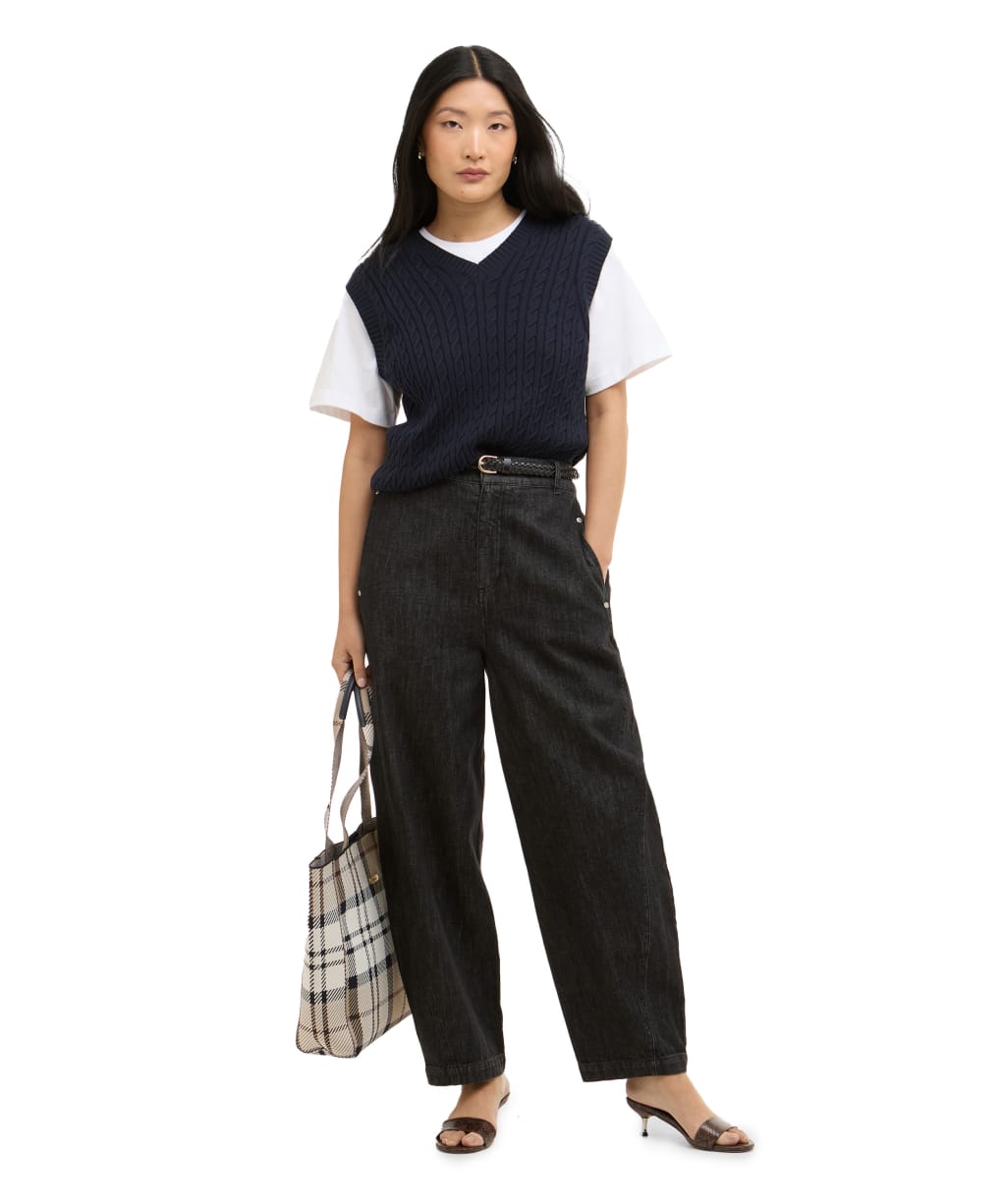 Women's Barbour Myra Denim Trousers - Black Denim