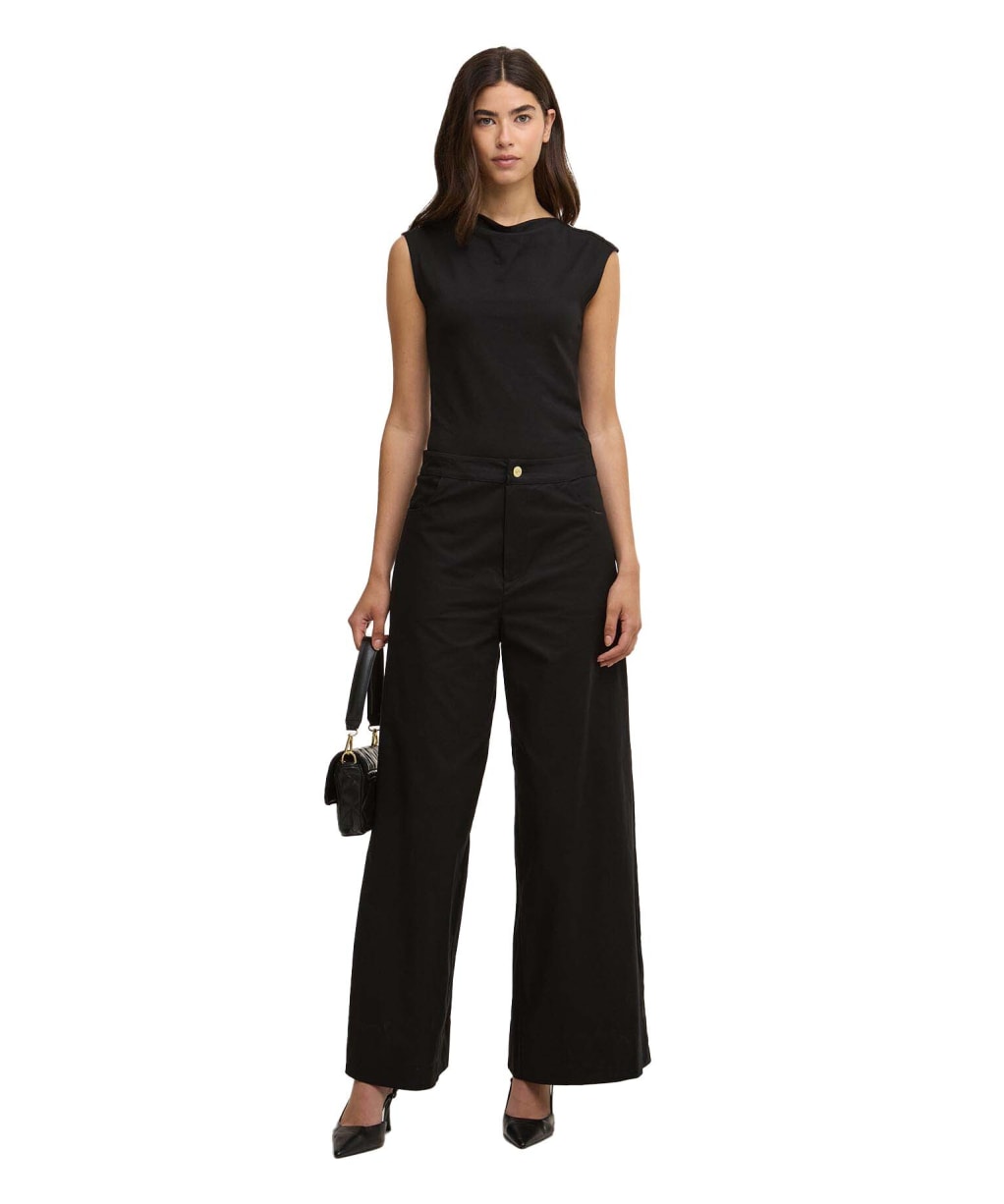 Women's Barbour International Alexis Wide Leg Trousers - Black