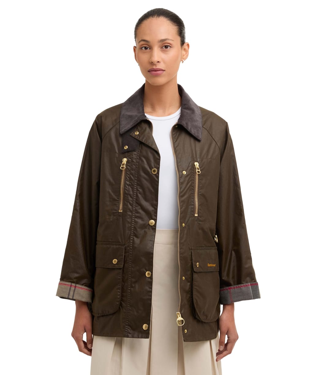 Women's Barbour Argill Waxed Jacket - Beech / Dress
