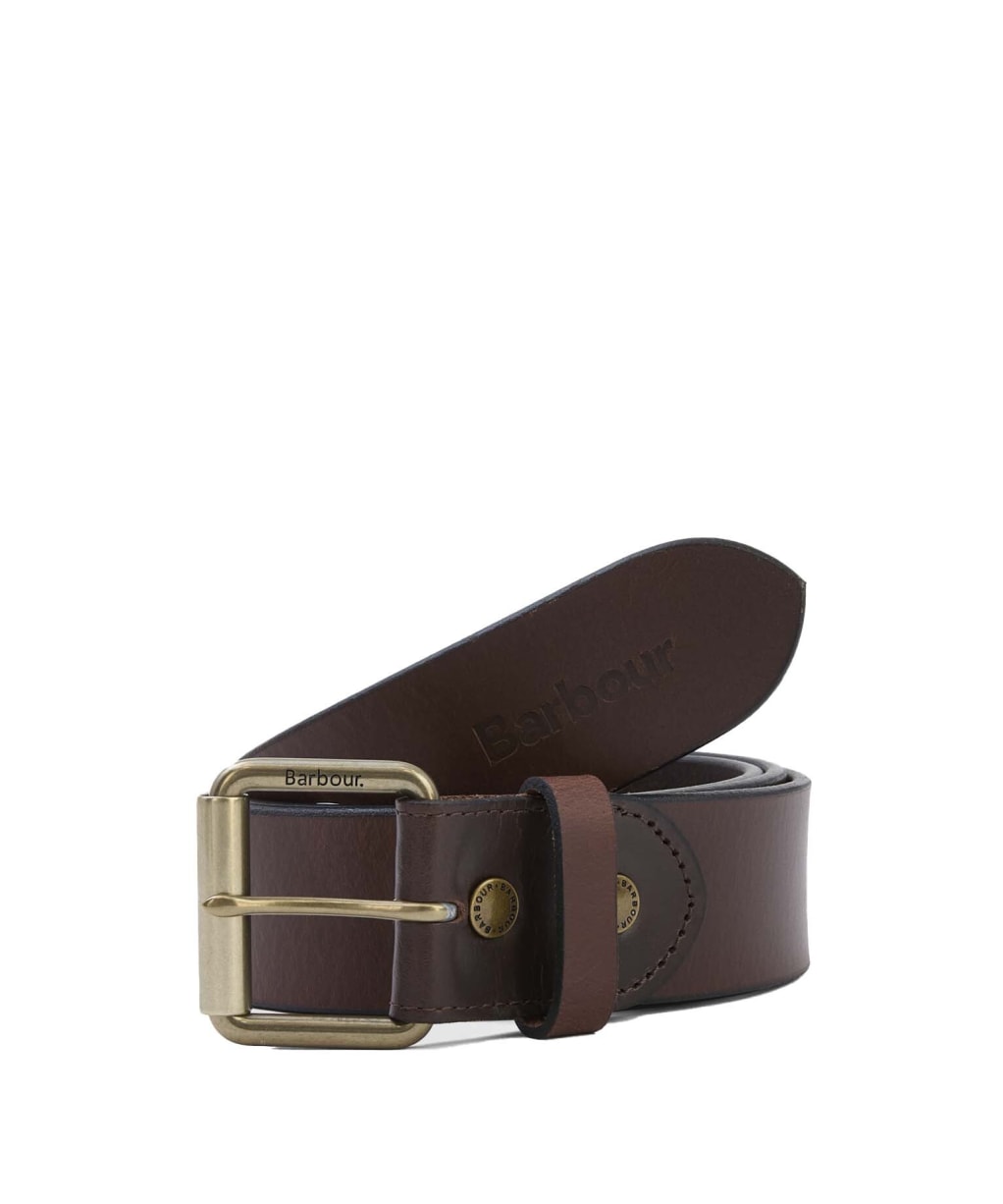 Men’s Barbour Contrast Leather Belt - Olive Brown / Brown