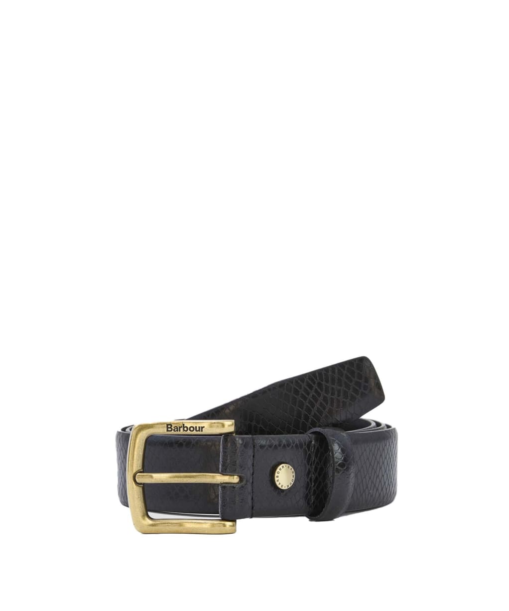 Men's Barbour Jaspar Leather Belt - Black