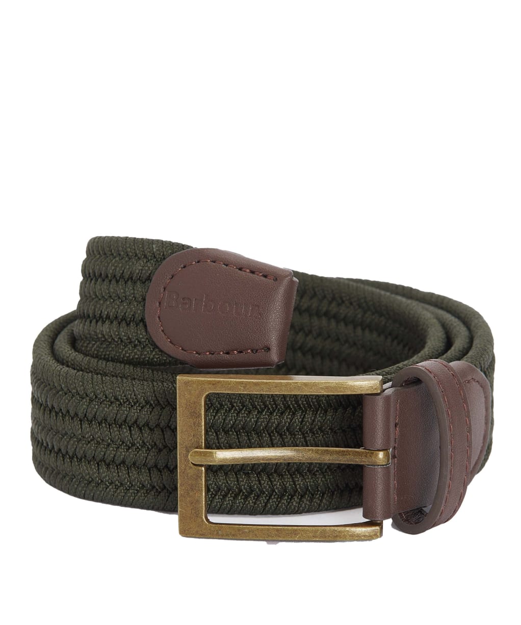 Men's Barbour Nevis Webbing Belt - Dark Olive