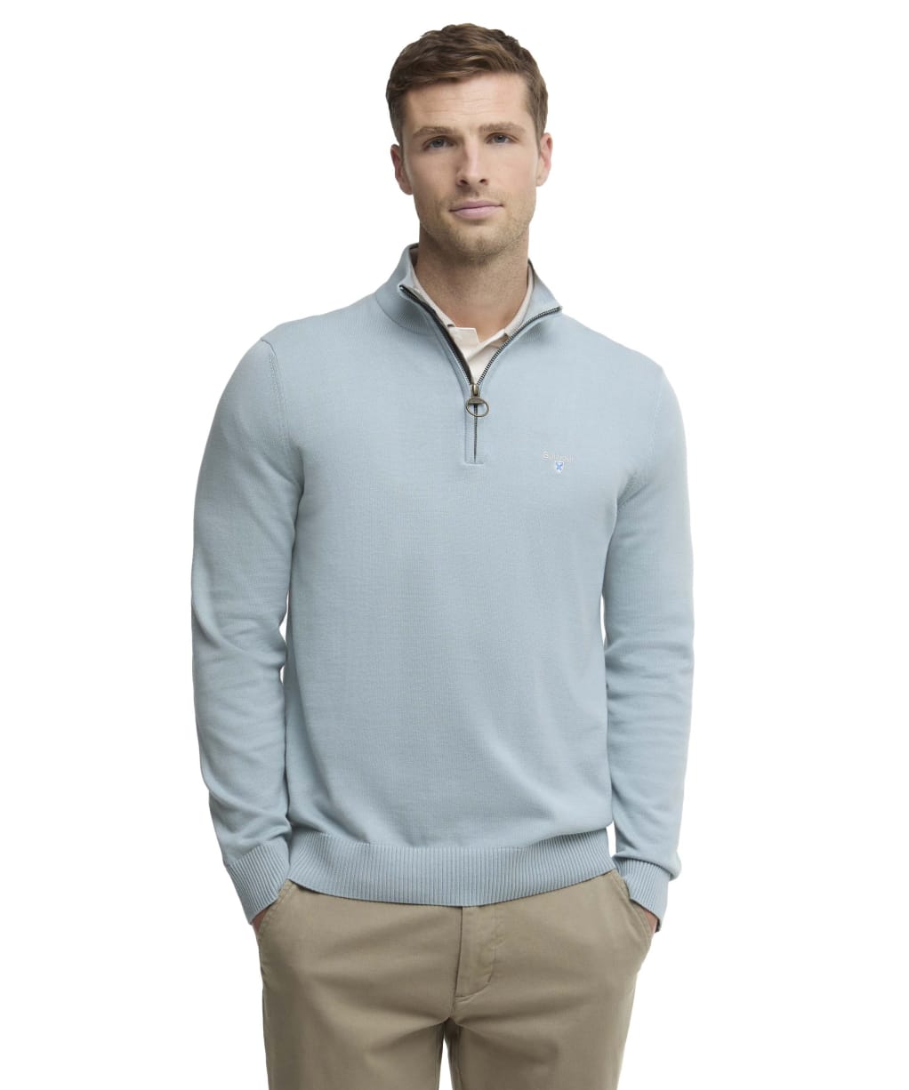 Men's Barbour Lingwood Compact Cotton Half Zip Sweater - Slate