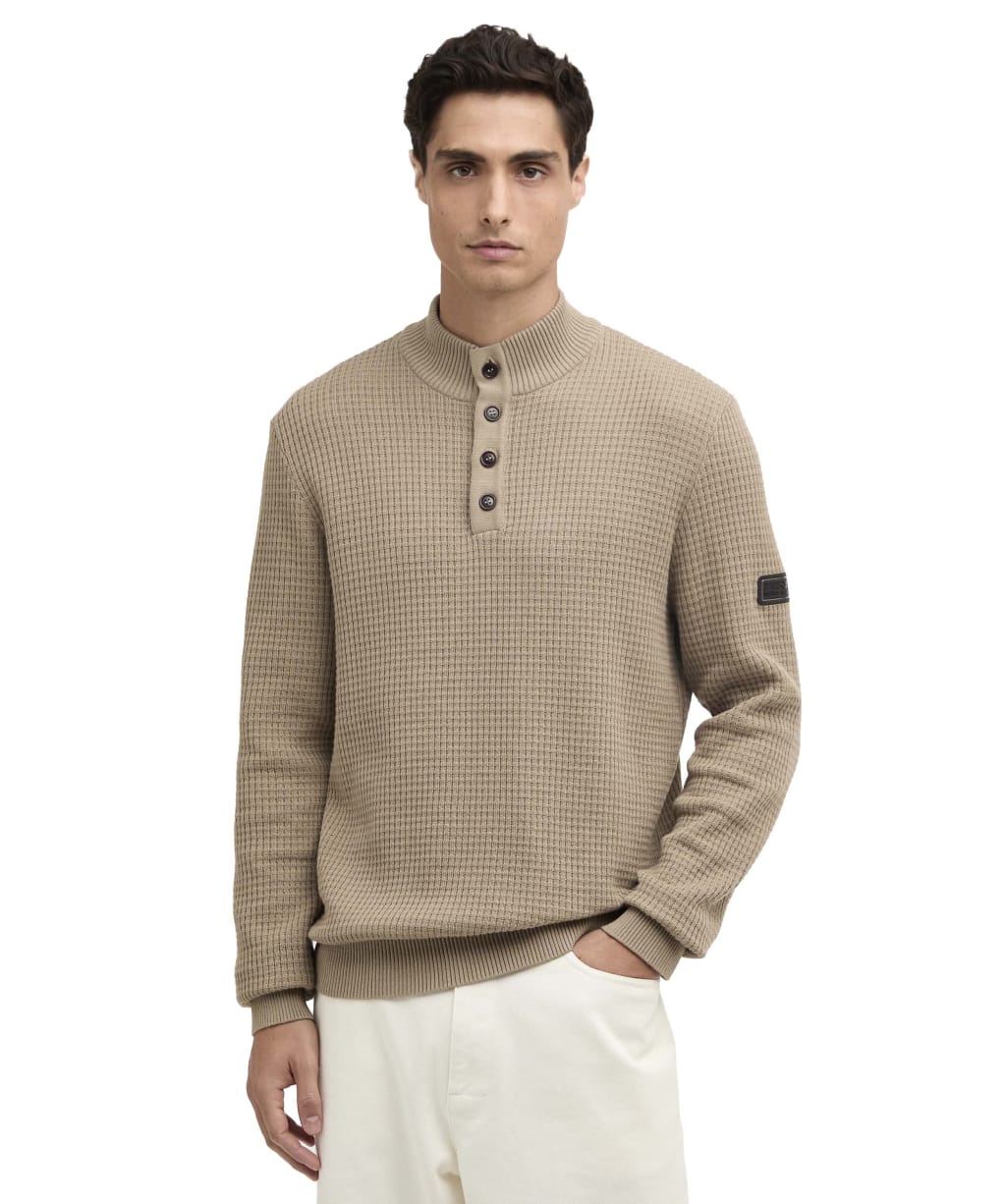Men's Barbour International Herring Half Zip Jumper - Coriander