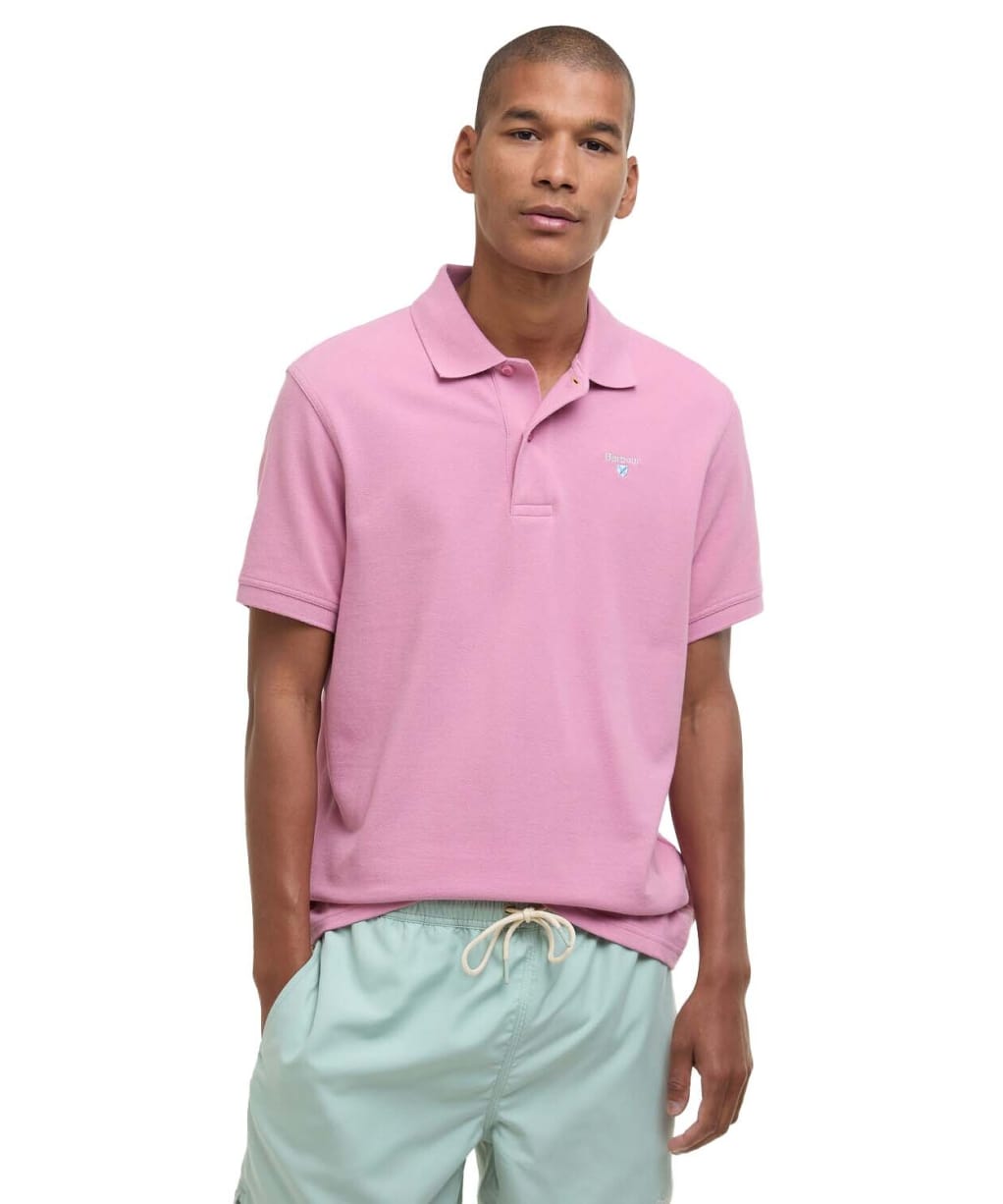Men's Barbour Sports Polo 215G - True Pink