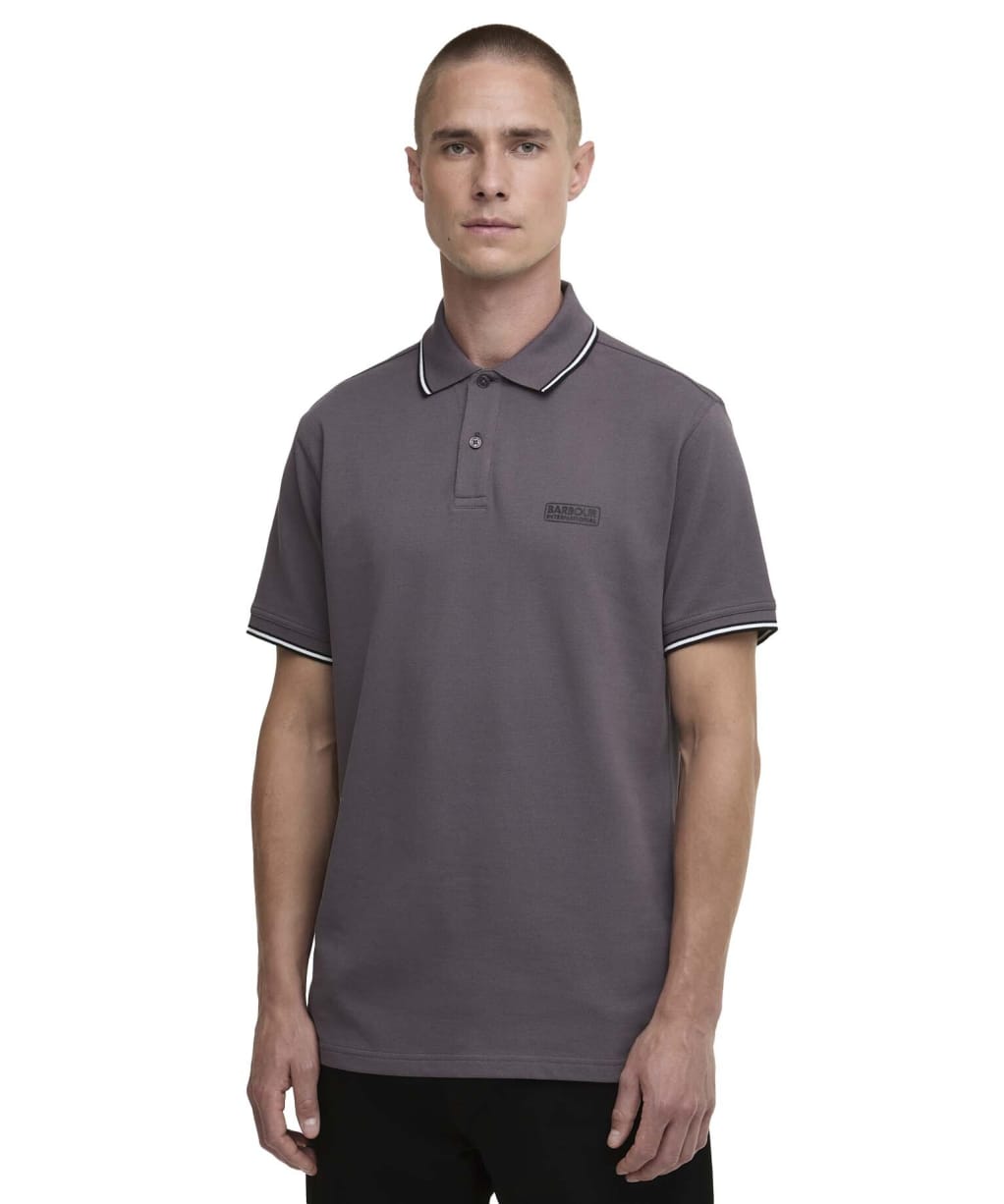 Men's Barbour International Evan Tipped Polo Shirt - Aluminium
