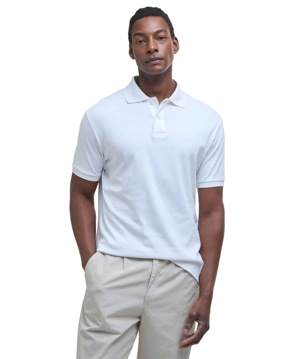 Men's Barbour Hylton Interlock Tailored Fit Polo Shirt - White
