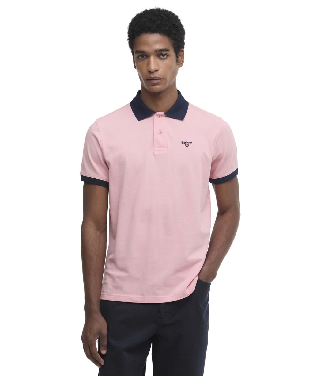 Men's Barbour Lynmouth Tipped Tailored Fit Polo Shirt - Mineral Pink