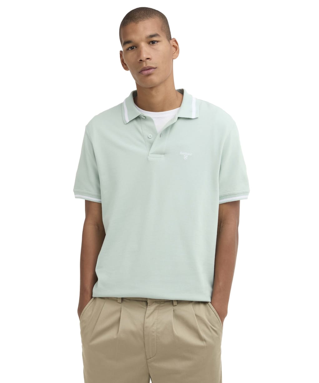 Men's Barbour Ferrybridge Lightweight Tailored Fit Polo Shirt - Mint Blue