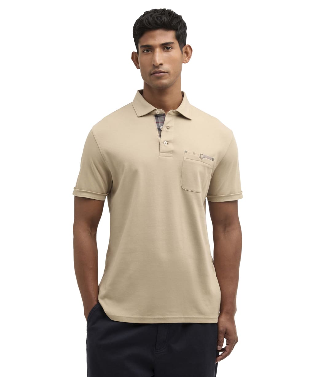 Men's Barbour Premium Corpatch Tailored Polo Shirt - Washed Stone