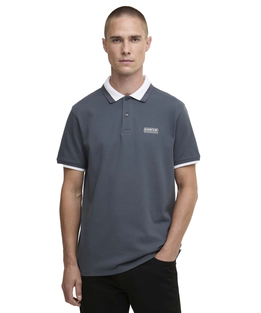 Men's Barbour International Amped Polo Shirt - Storm Grey