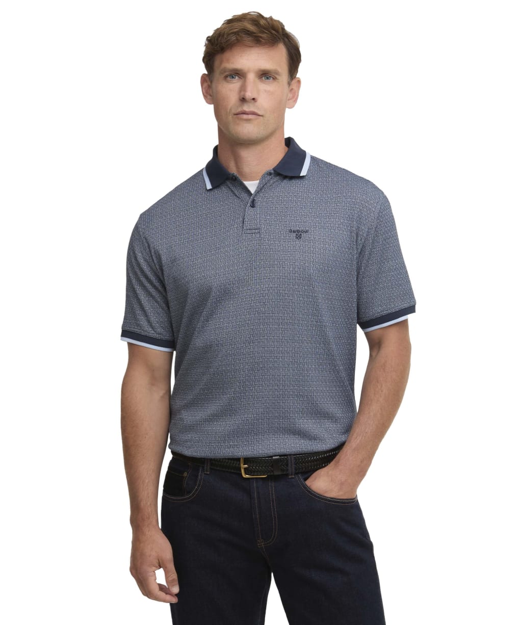 Men's Barbour Weston Textured Polo Shirt - Navy
