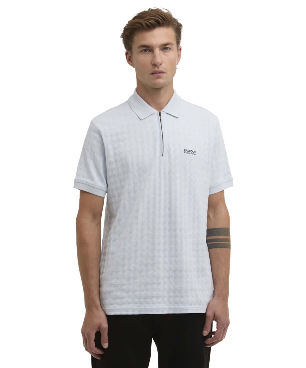 Men's Barbour International Langston Jacquard Polo Shirt - Skywriting