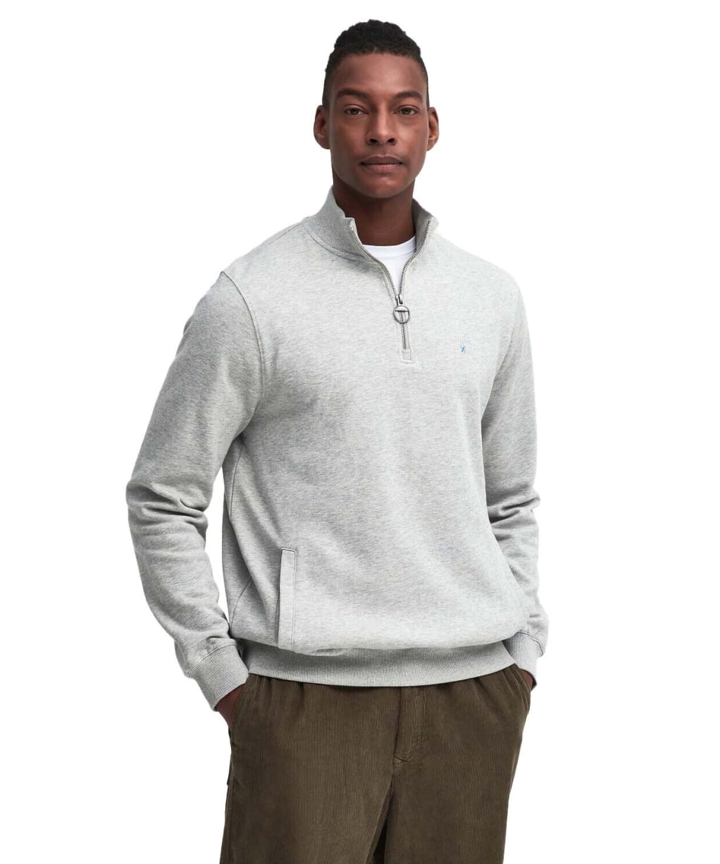 Men's Barbour Beckhill Half Zip Sweatshirt - Grey Marl