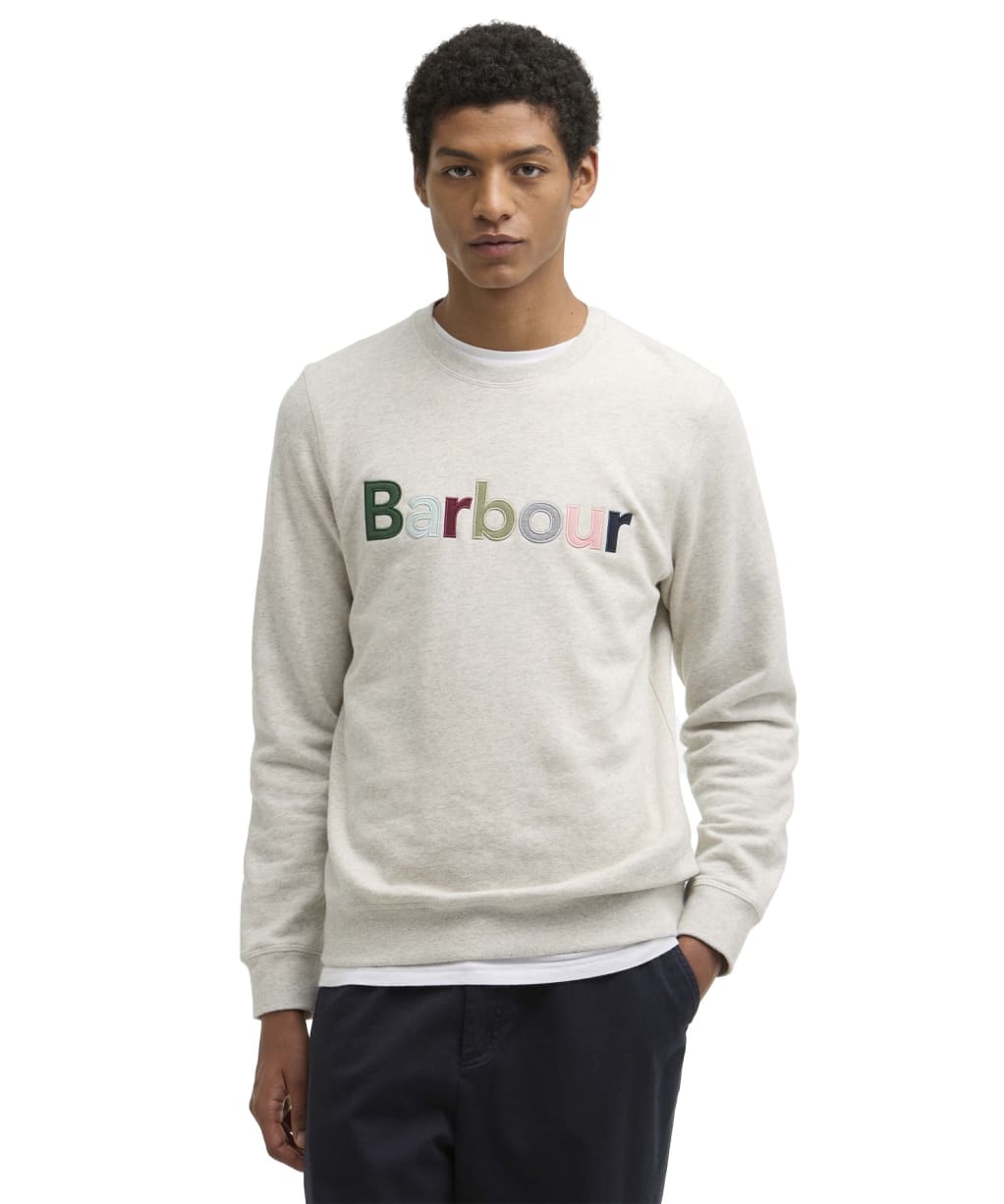 Men's Barbour Pique Applique Crew Sweatshirt - Ecru Marl
