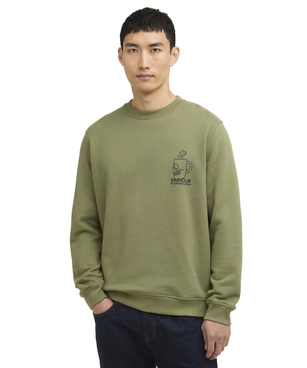 Men's Barbour International Staithes Graphic Sweatshirt - Olvine