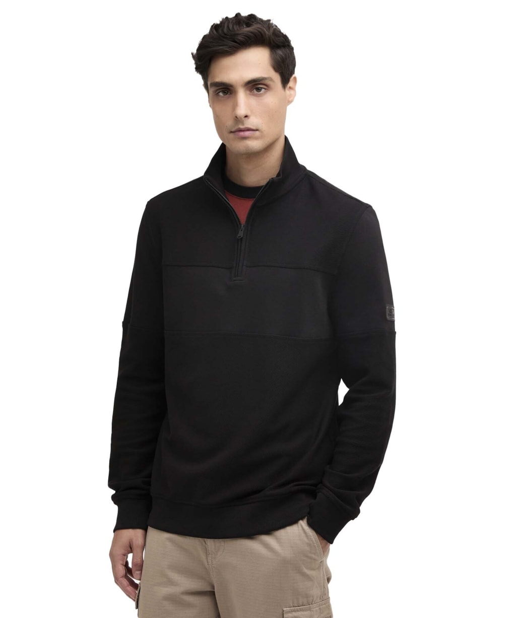 Men's Barbour International Kaspian Half Zip Sweatshirt - Black