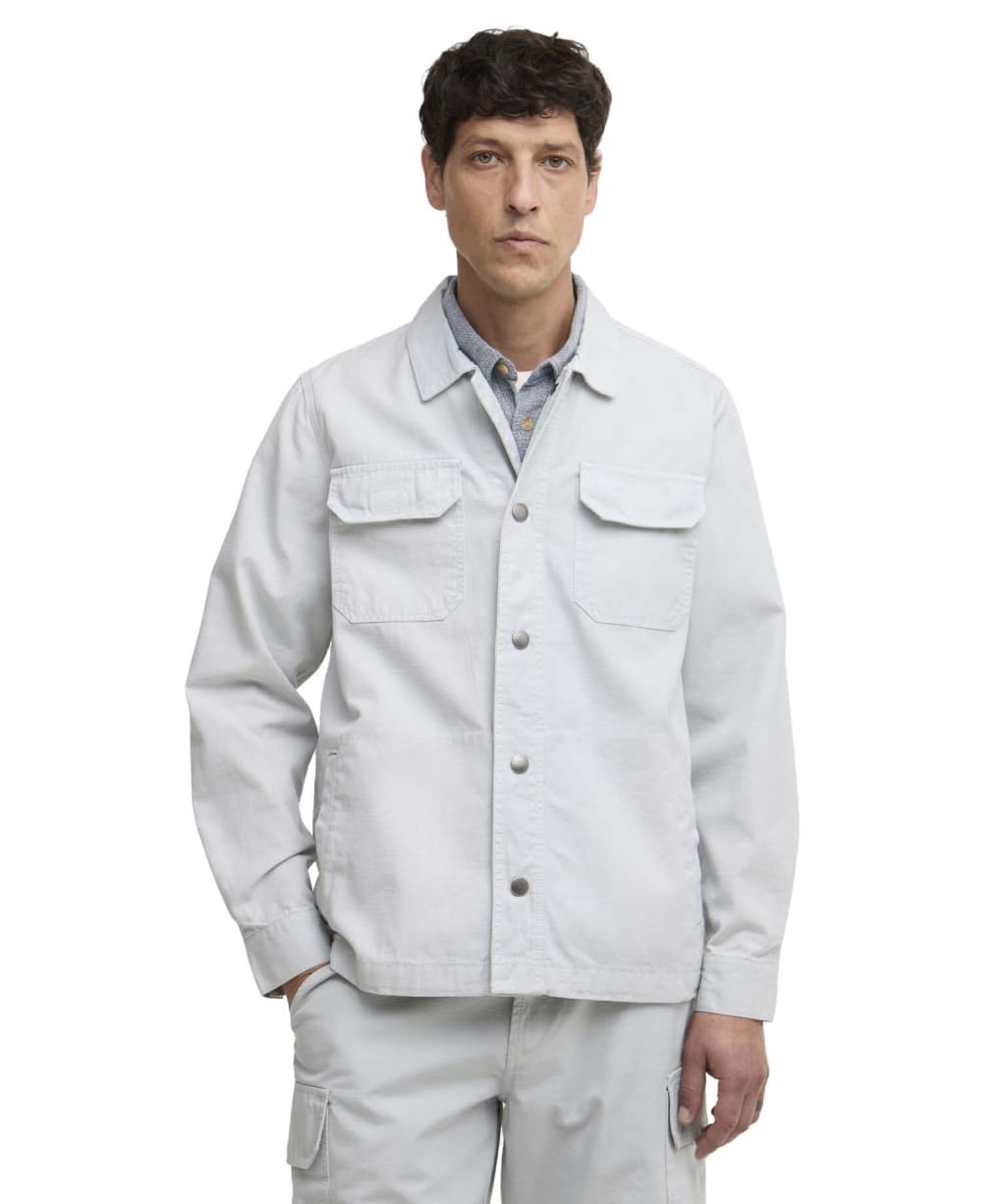 Men's Barbour Draftmen Cotton Slub Overshirt - Blue Haze