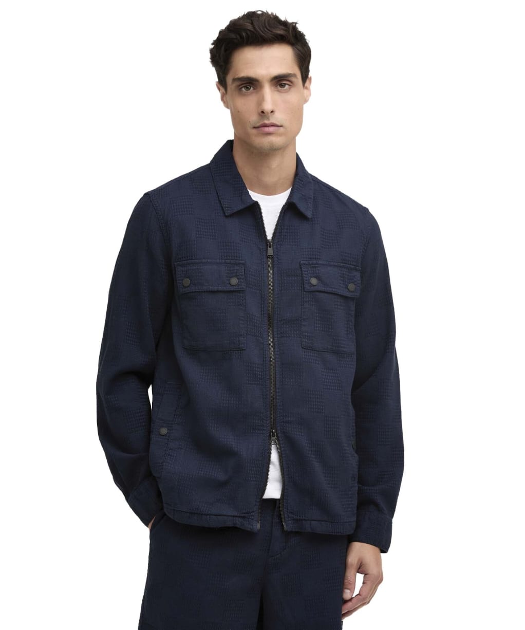 Men's Barbour International Blackstreak Summer Jacquard Overshirt - Navy