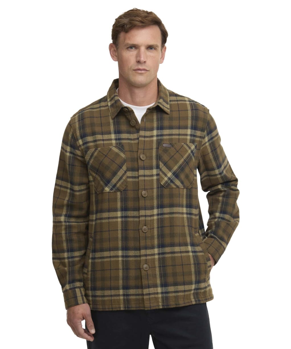 Men's Barbour Trent Checked Overshirt - Olive