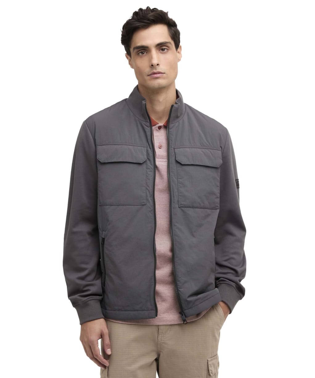 Men's Barbour International Ethan Funnel Neck Quilted Sweat - Charcoal