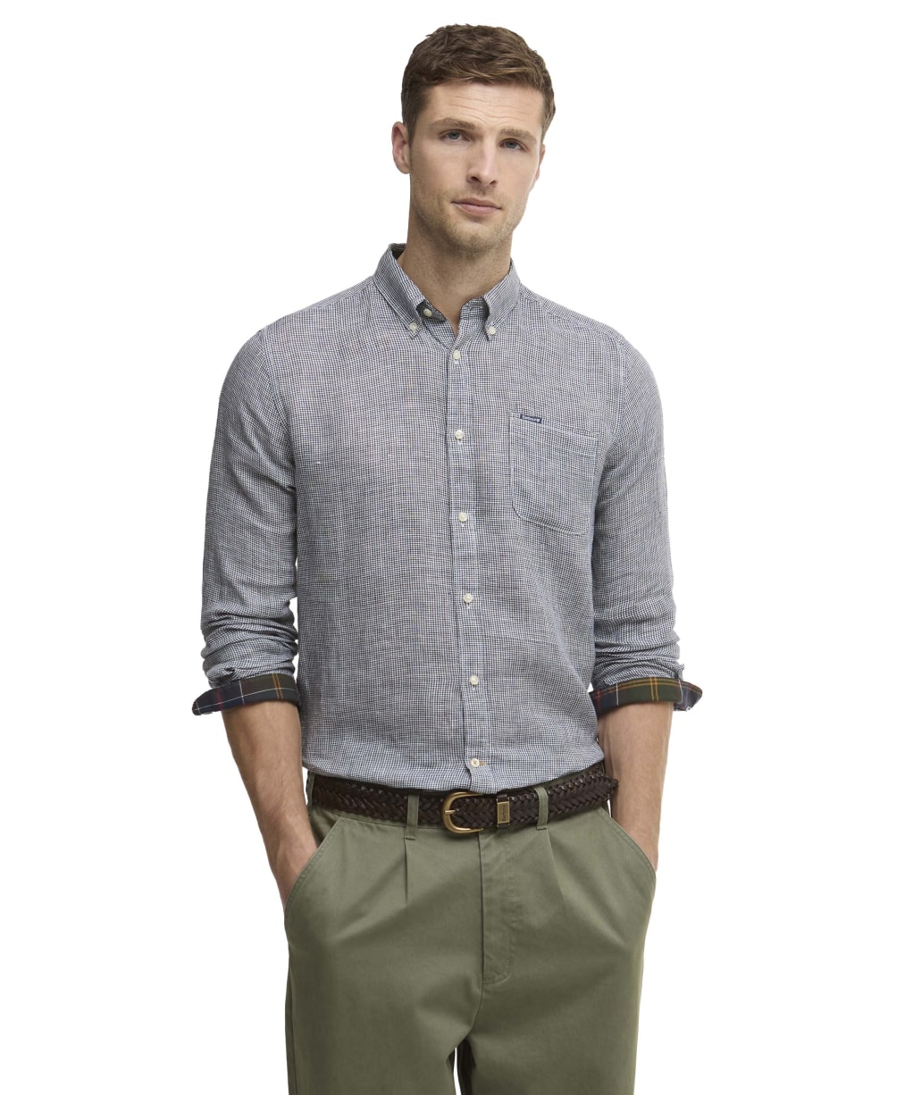 Men's Barbour Linton Tailored Shirt - Dark Navy