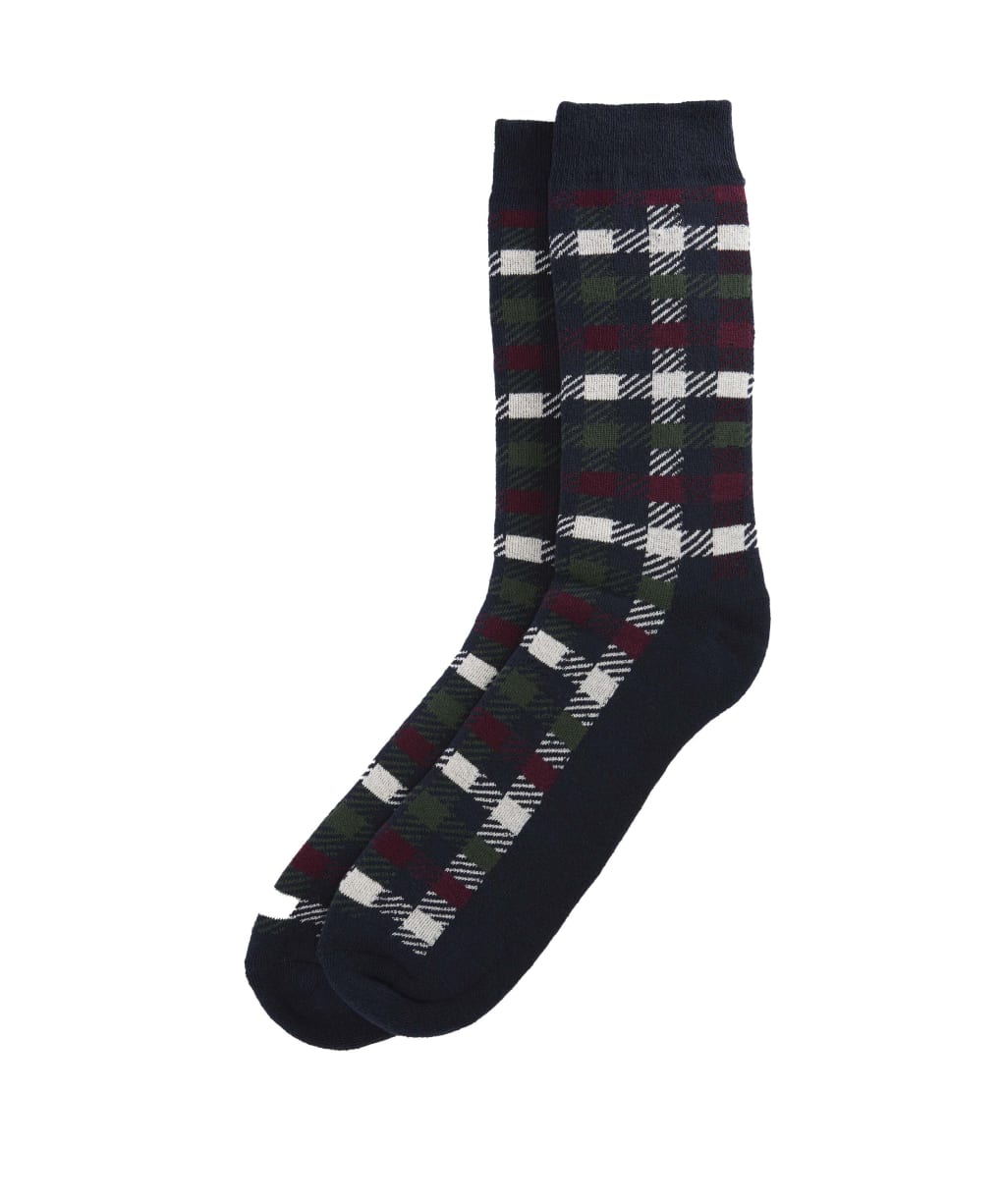 Men's Barbour Barney Boot Sock - Navy / Red Green Mix
