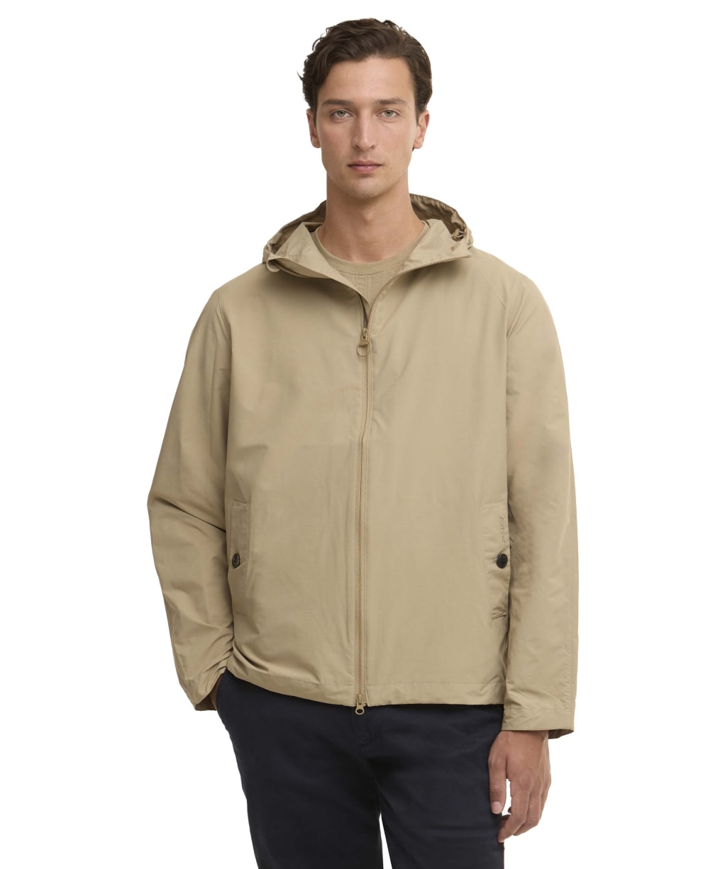 Men's Barbour Modern Rokig Hooded Showerproof Jacket - Washed Stone