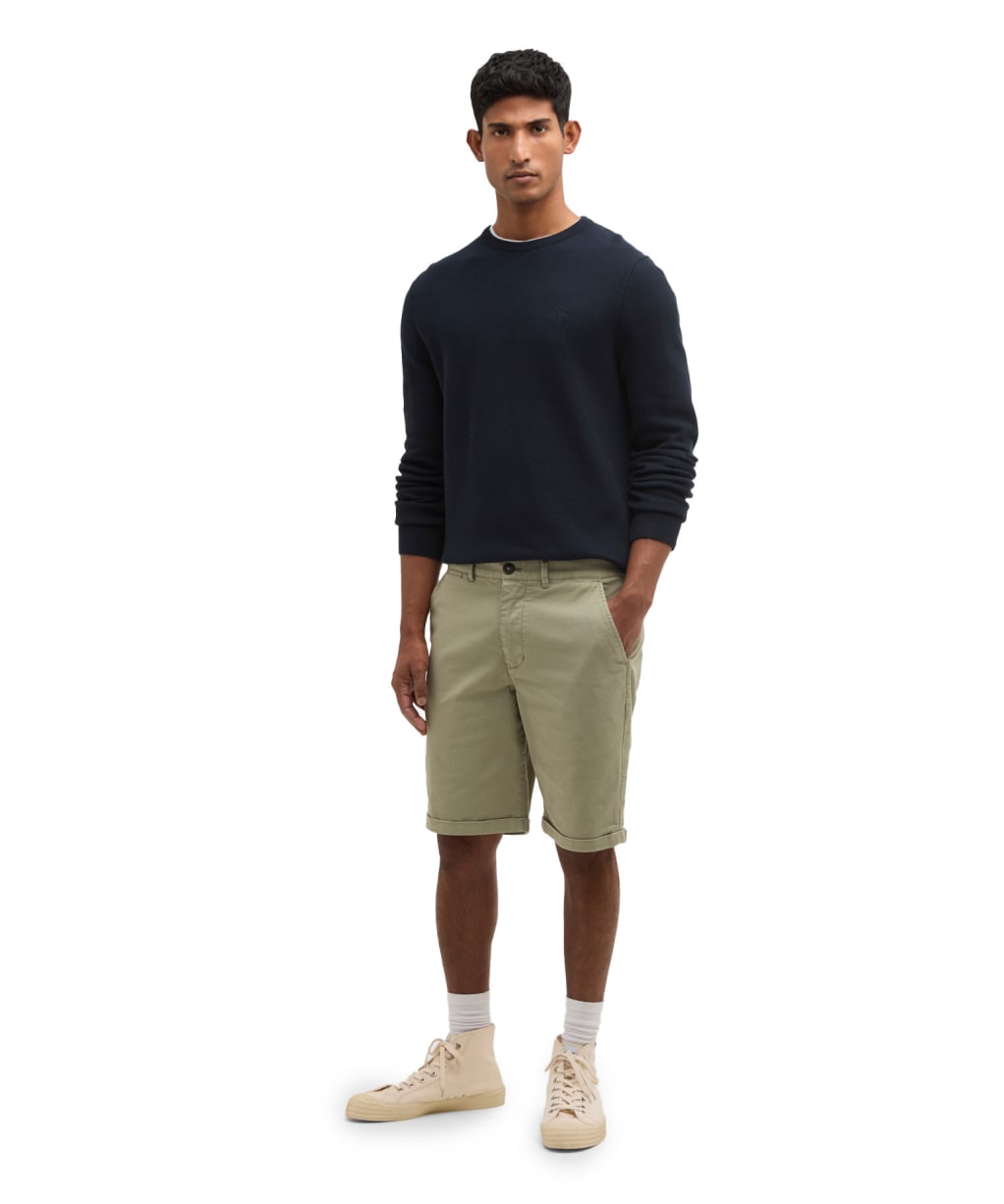 Men's Barbour Washed Twill Chino Shorts - Laurel Green