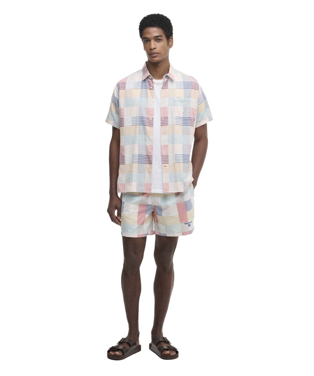 Men's Barbour Patch Swim Shorts - Red