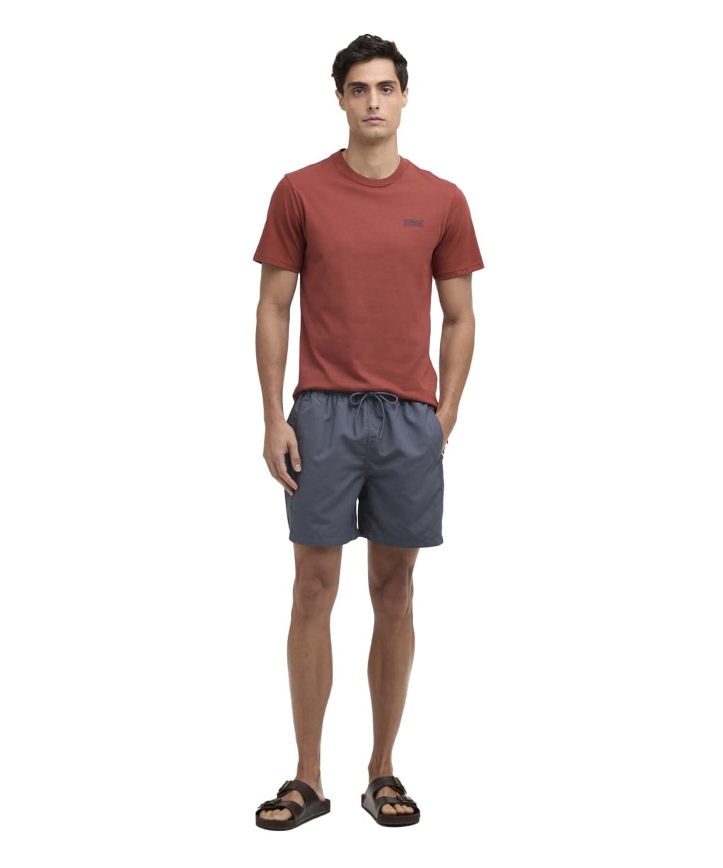 Men's Barbour International Large Logo Swim Shorts - Storm Grey