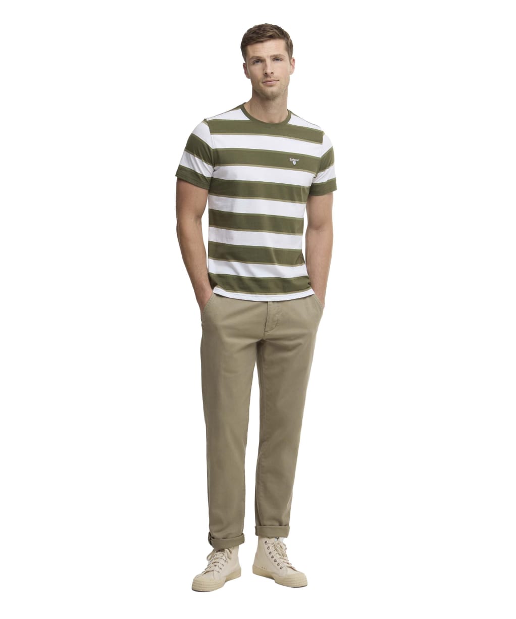Men's Barbour Washed Stretch Twill Tailored Fit Trouser - Grey Olive
