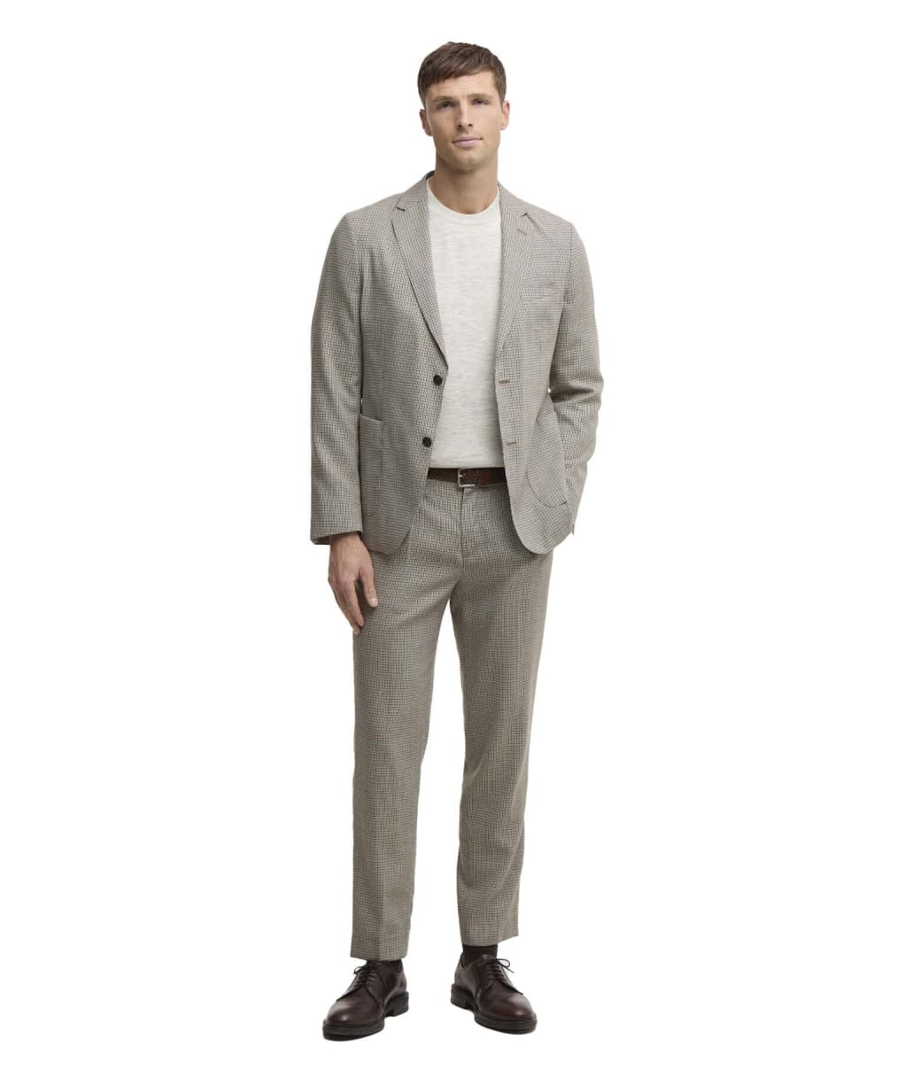 Men's Barbour Forstone Houndstooth Trouser - Stone
