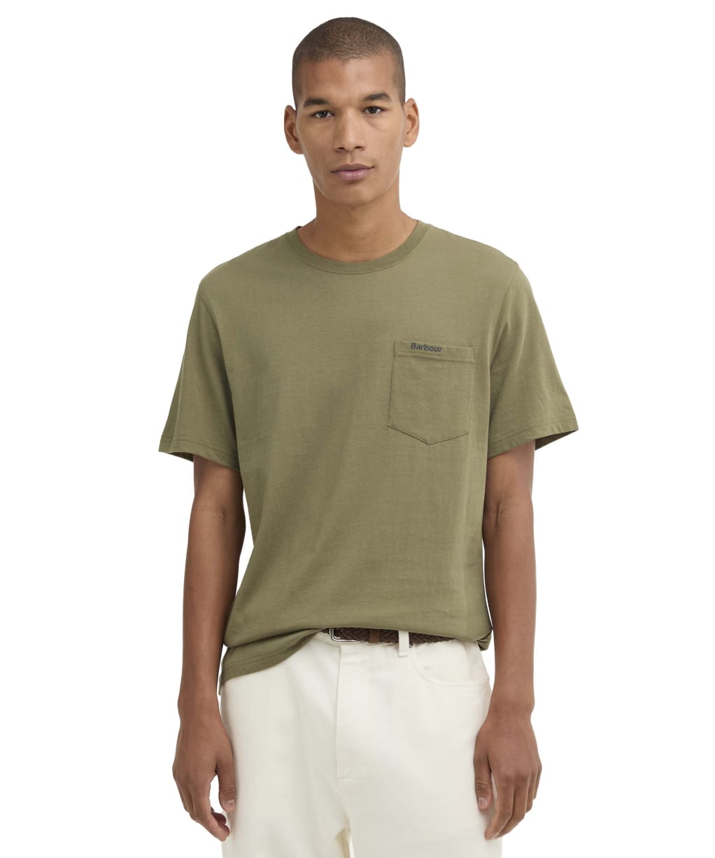 Men's Barbour Langdon Pocket T-Shirt - Grey Olive