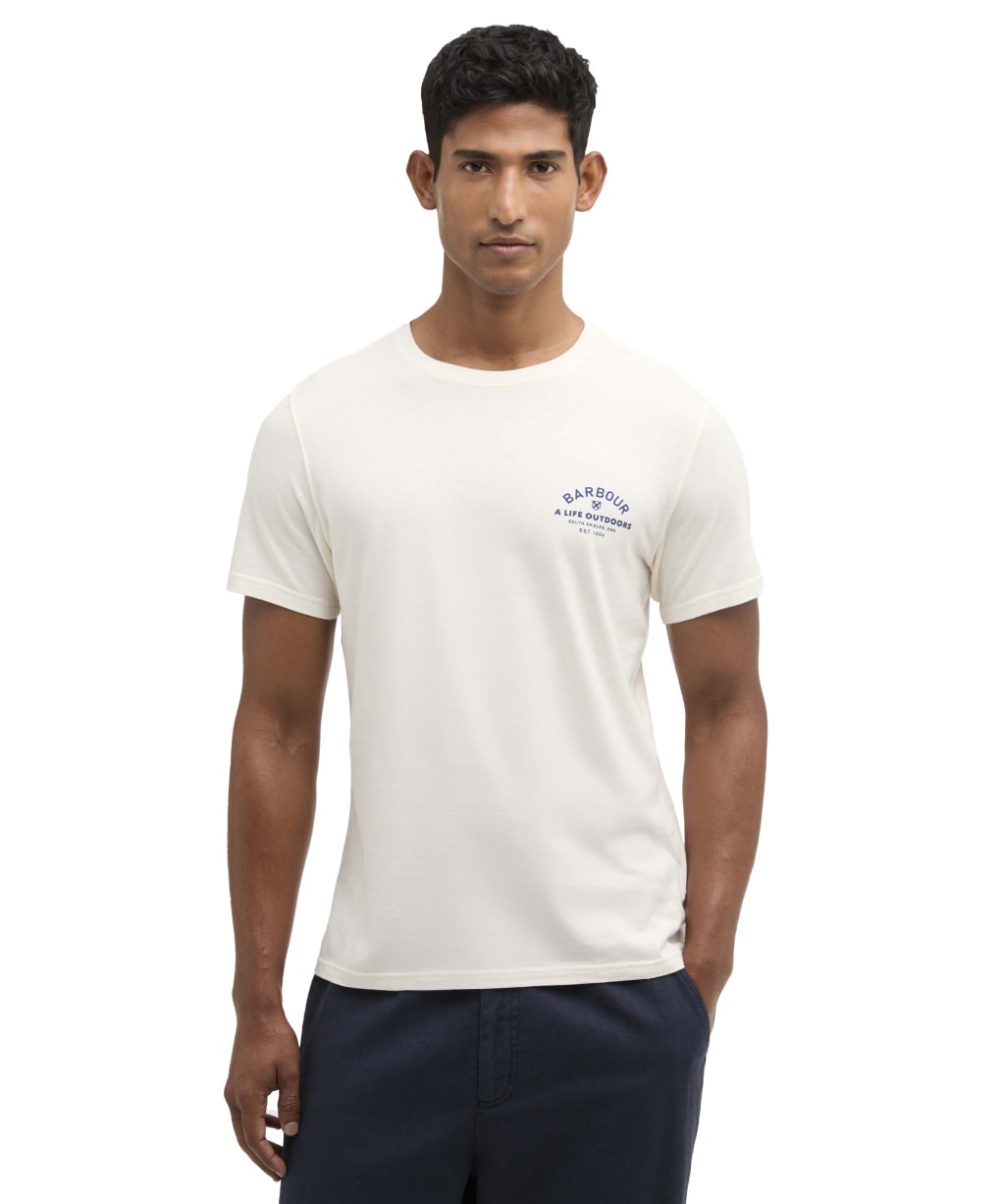 Men's Barbour Cranmer Logo T-Shirt - Whisper White